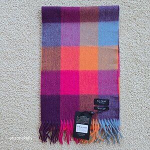 NWT Kiltane of Scotland Lambswool Colorful Fringe Scarf